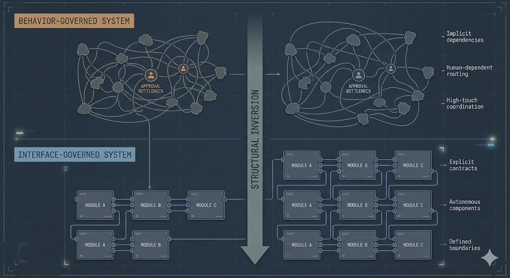 Inversion from behavior governance to interface governance